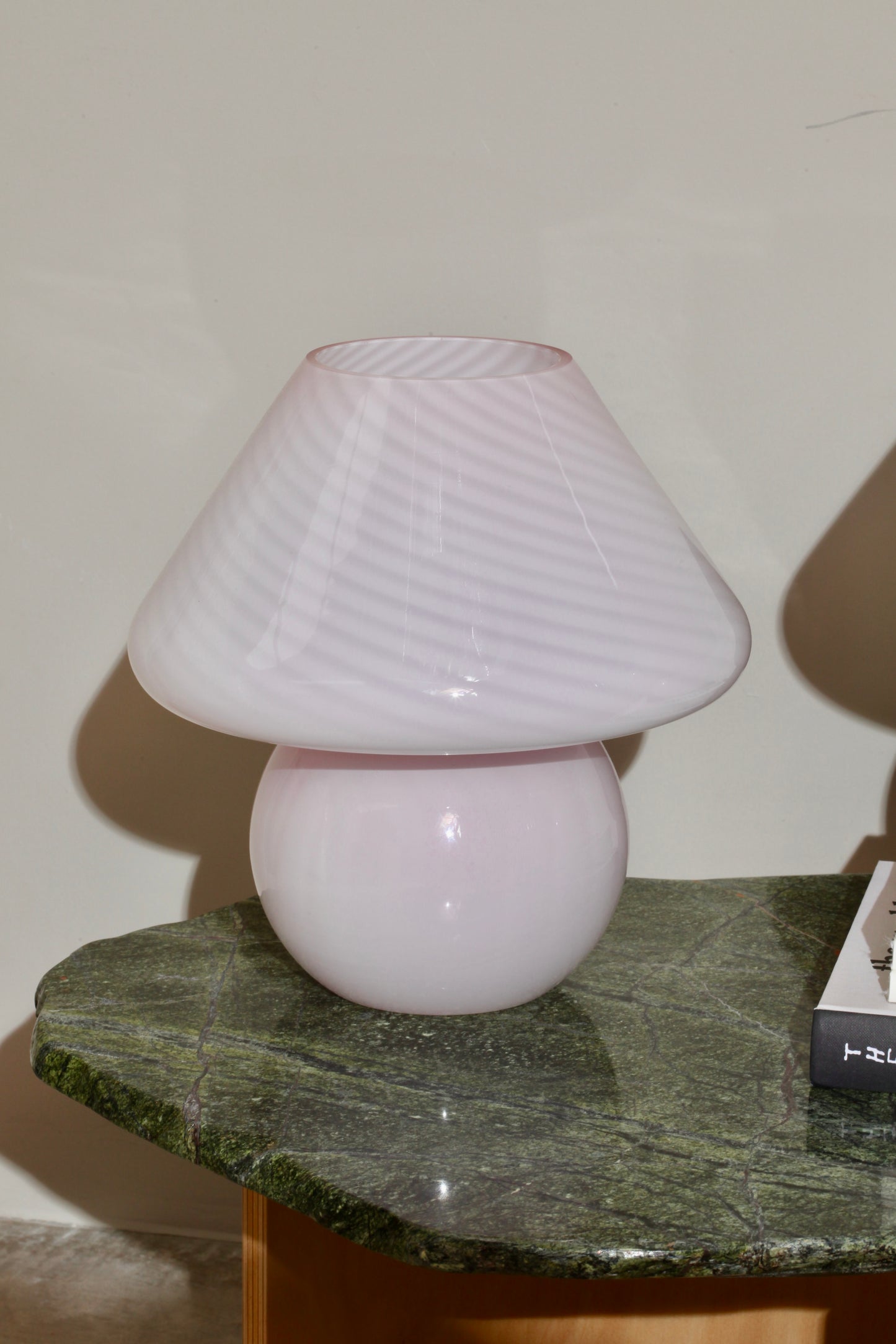 Large Pink Murano Mushroom Lamp - Two available