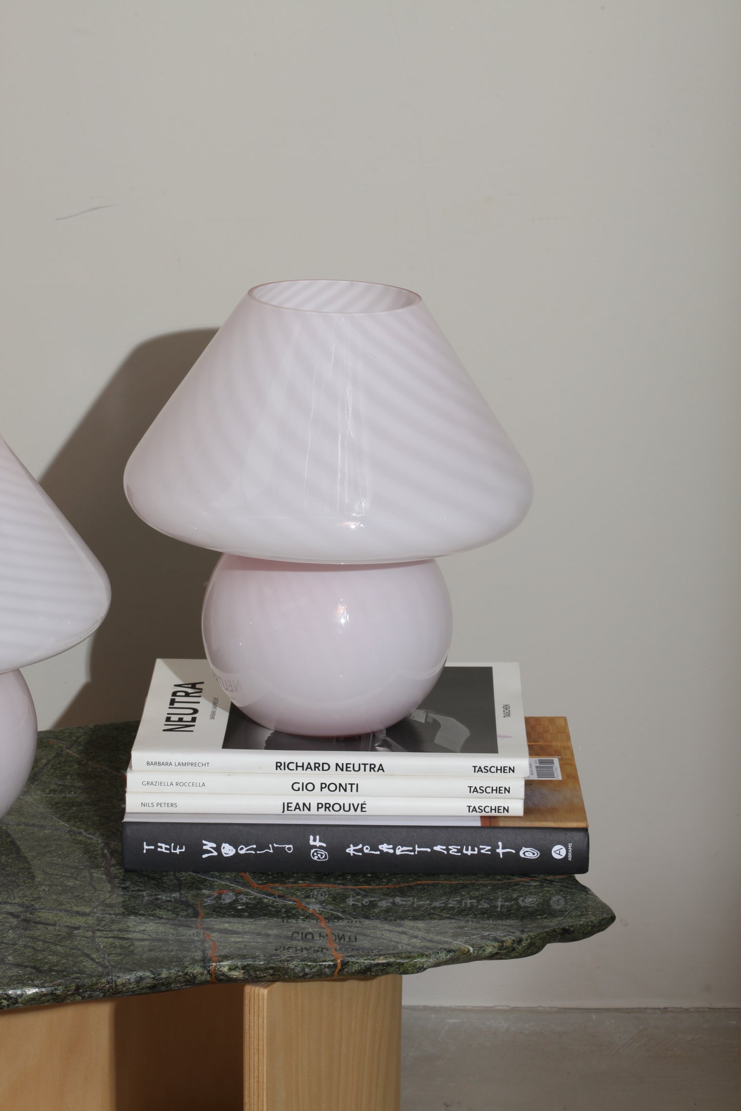 Large Pink Murano Mushroom Lamp - Two available