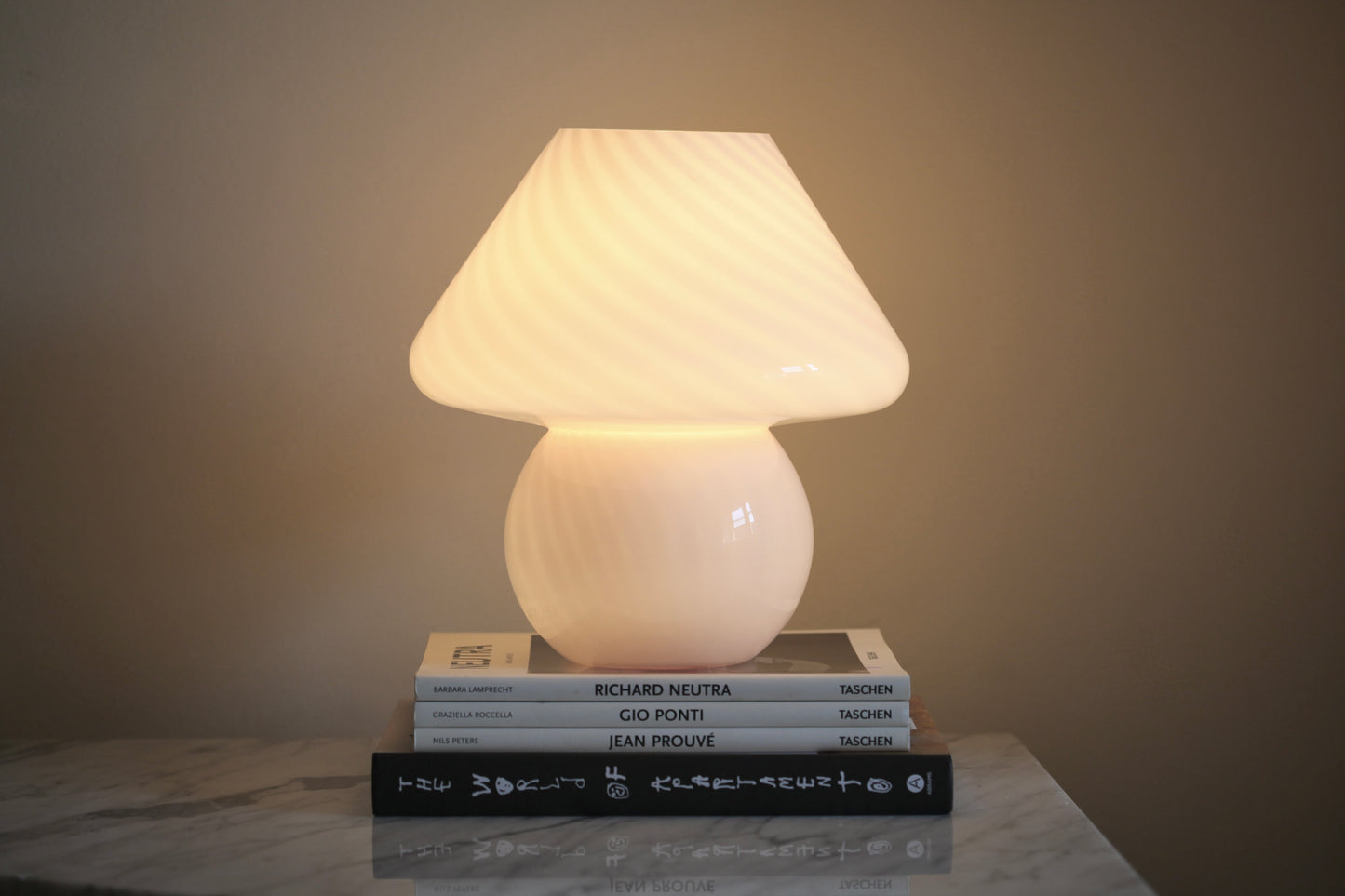 Large Pink Murano Mushroom Lamp - Two available