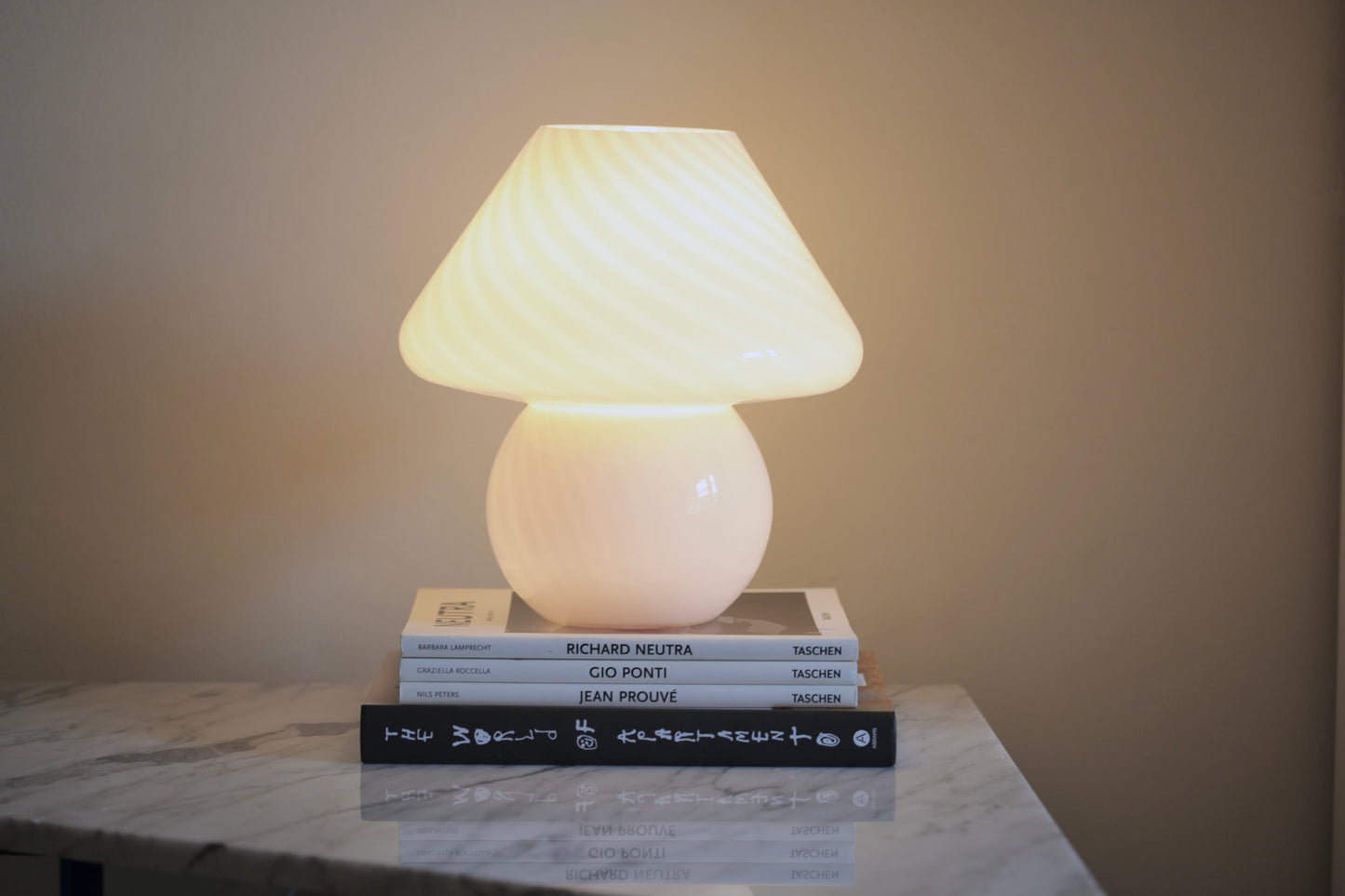 Large Pink Murano Mushroom Lamp - Two available