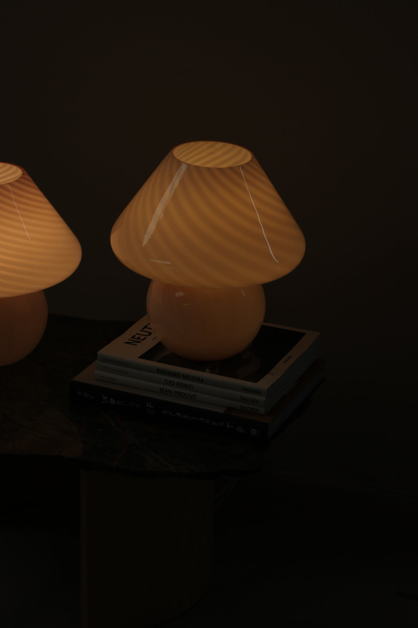 Large Pink Murano Mushroom Lamp - Two available