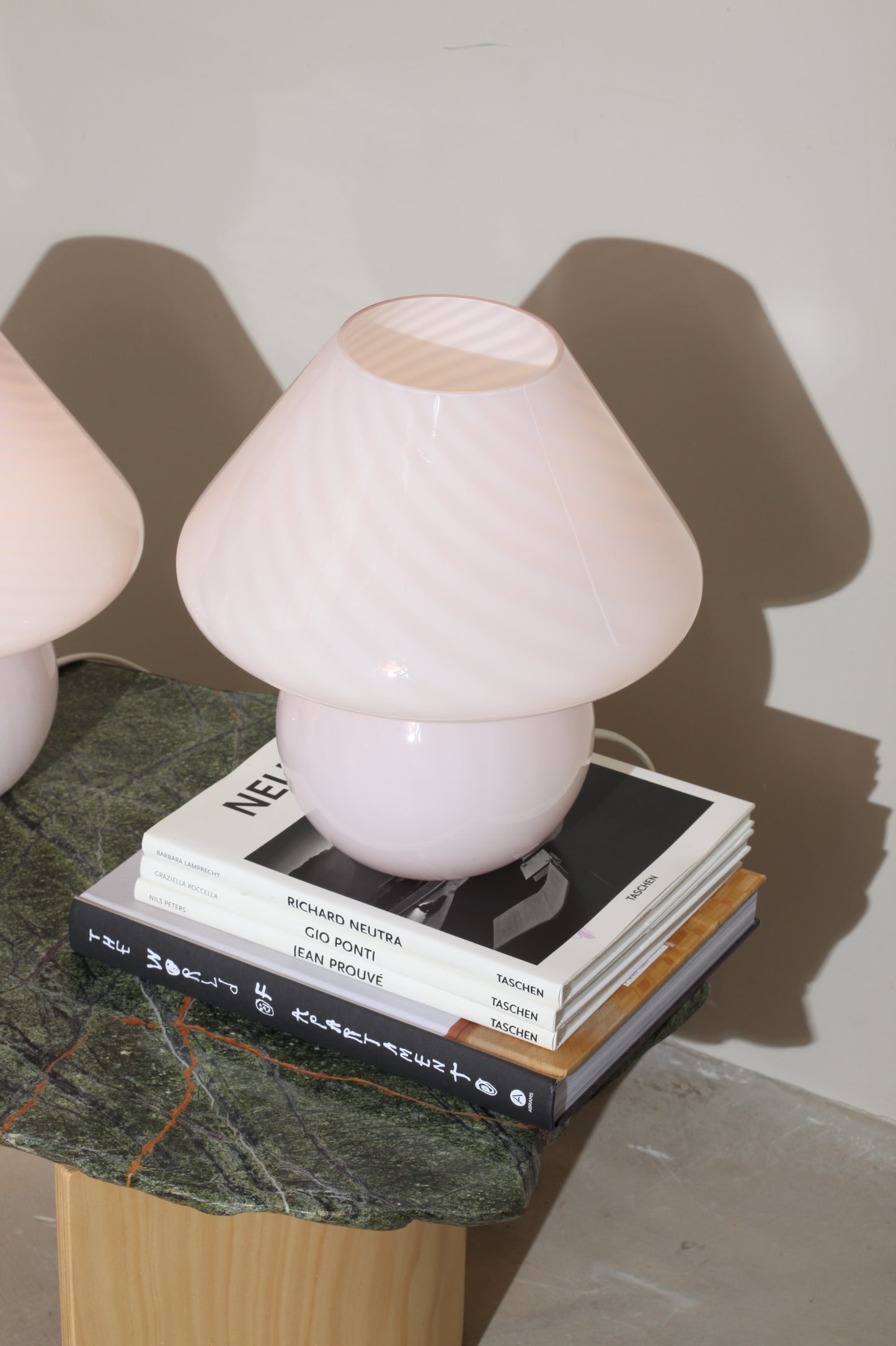 Large Pink Murano Mushroom Lamp - Two available
