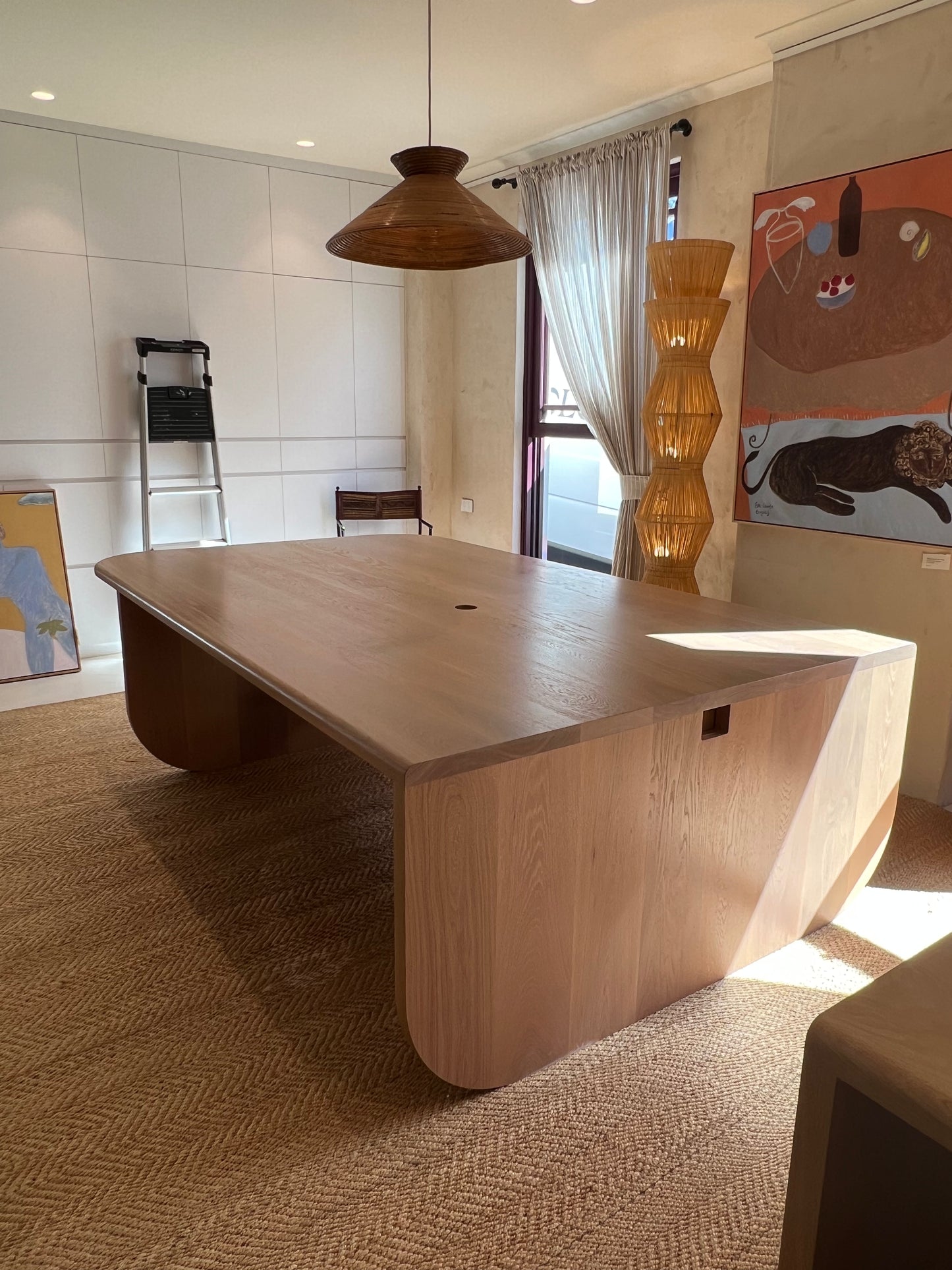 Large Oak Desk Left