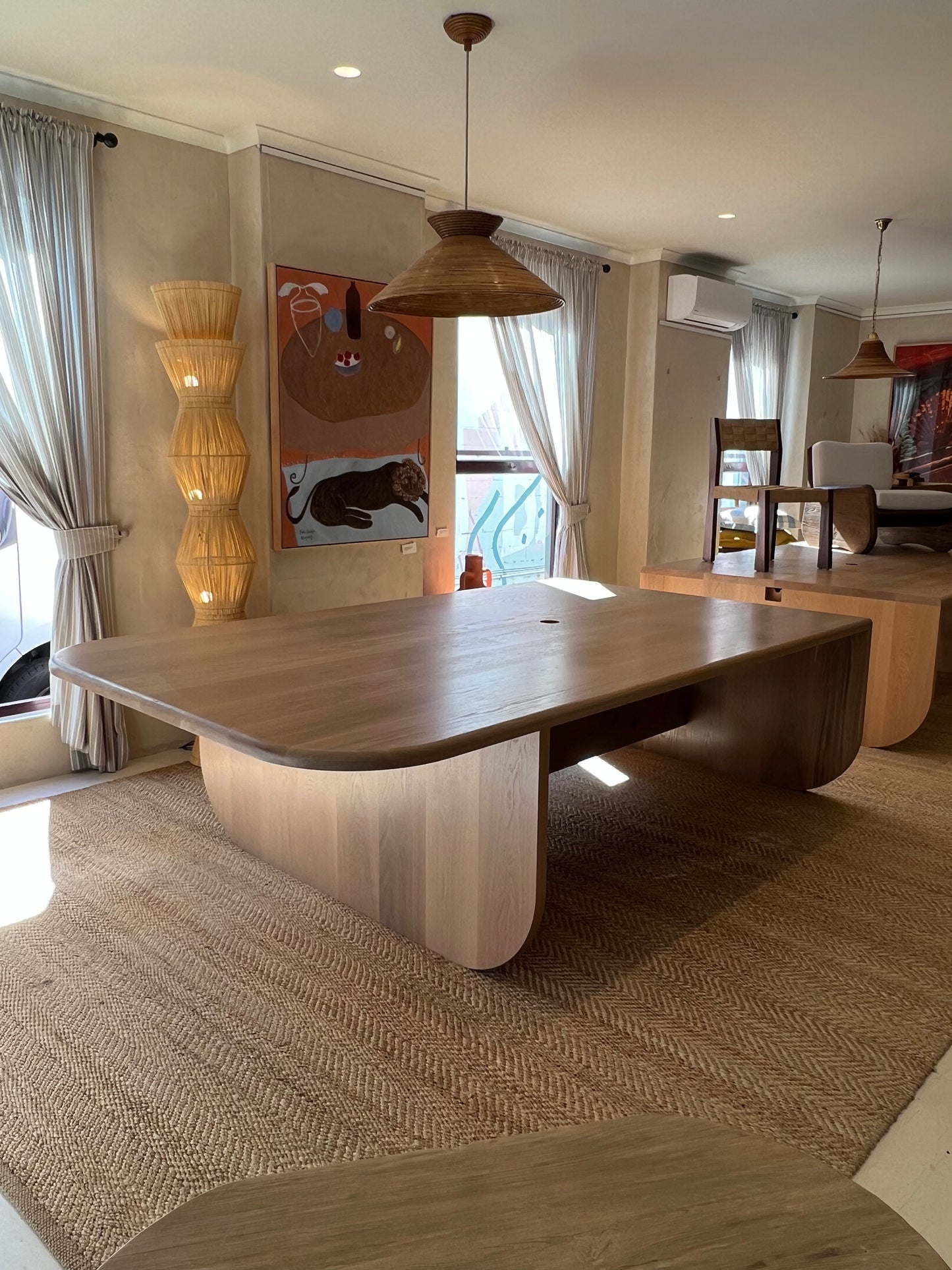 Large Oak Desk Left