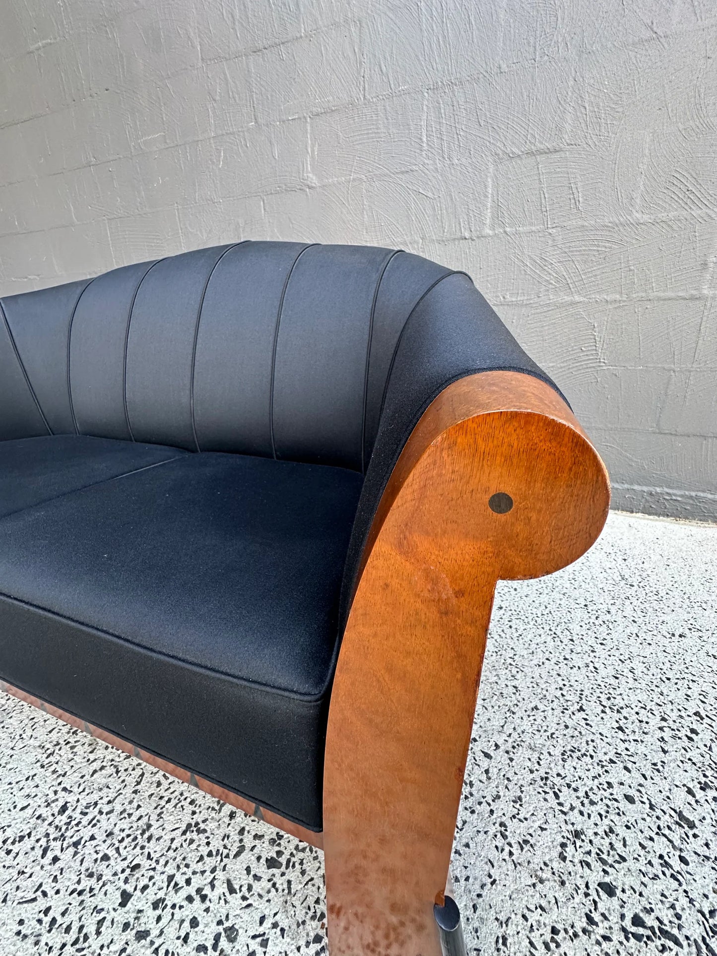 Michael Graves Postmodern Sofa in Birdseye Maple, USA 1980s