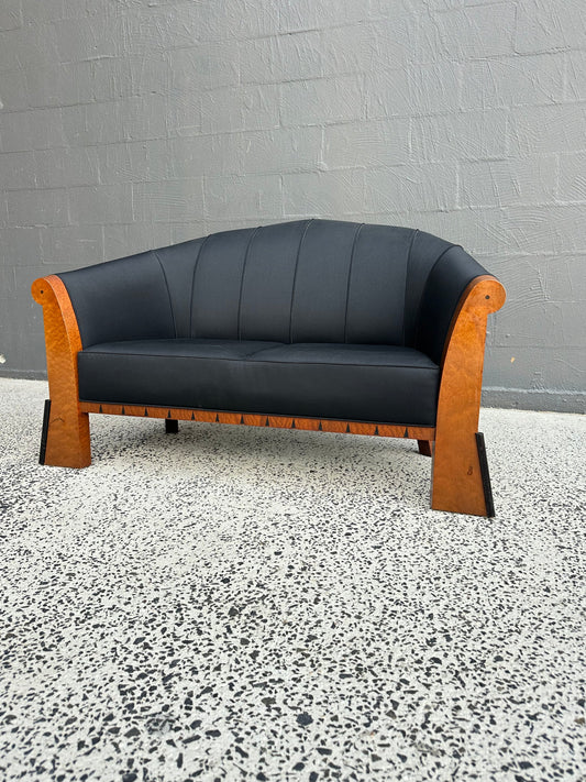 Michael Graves Postmodern Sofa in Birdseye Maple, USA 1980s