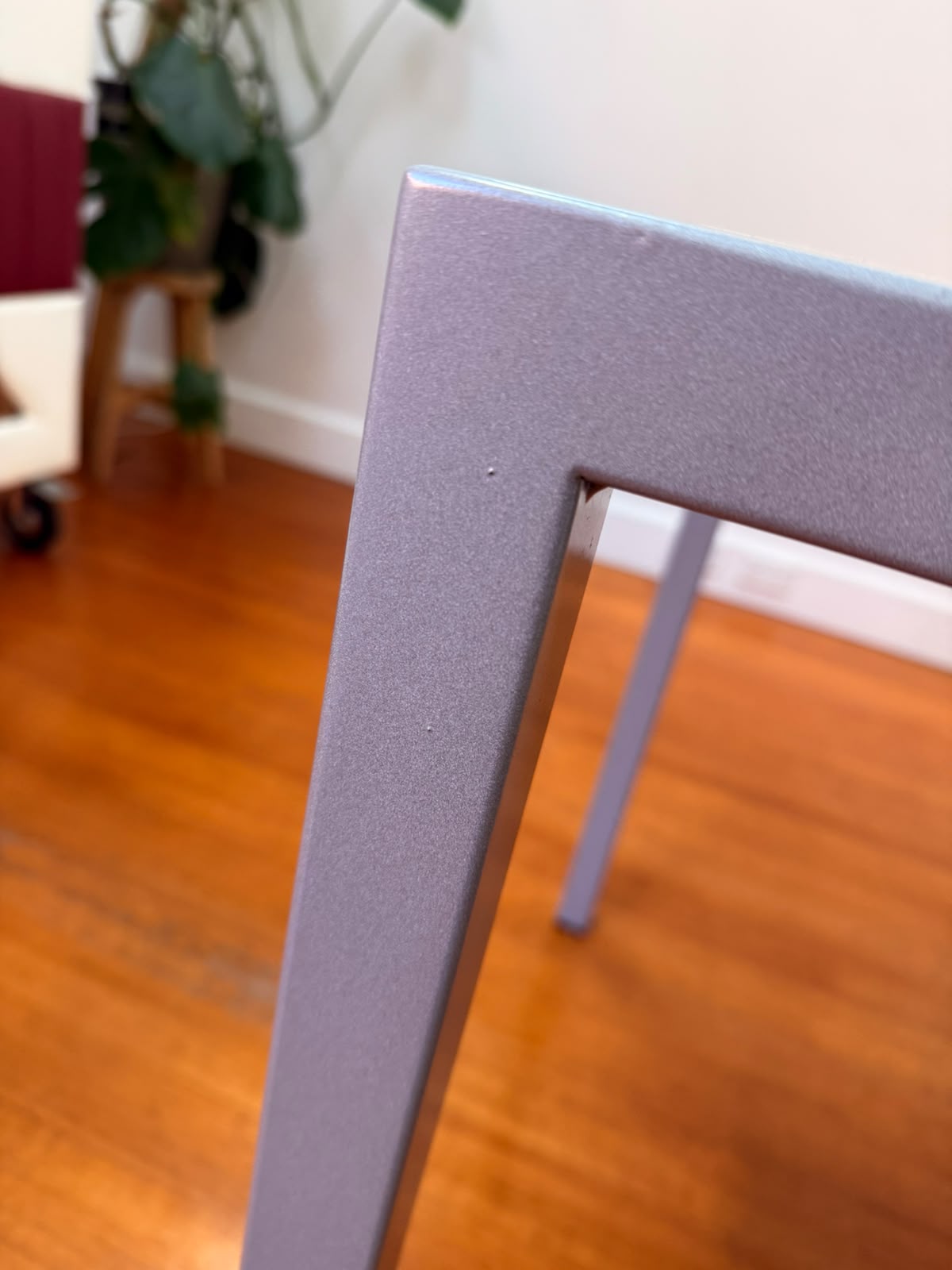 Rosa Portogallo Marble Dining Table with Powder-Coated Metal Base