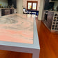 Rosa Portogallo Marble Dining Table with Powder-Coated Metal Base
