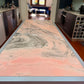 Rosa Portogallo Marble Dining Table with Powder-Coated Metal Base