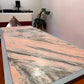 Rosa Portogallo Marble Dining Table with Powder-Coated Metal Base