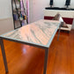 Rosa Portogallo Marble Dining Table with Powder-Coated Metal Base