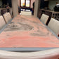 Rosa Portogallo Marble Dining Table with Powder-Coated Metal Base