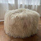 Mongolian Sheepskin Ottoman