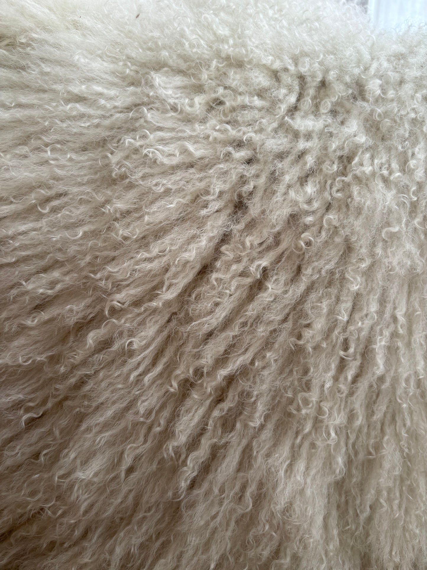 Mongolian Sheepskin Ottoman