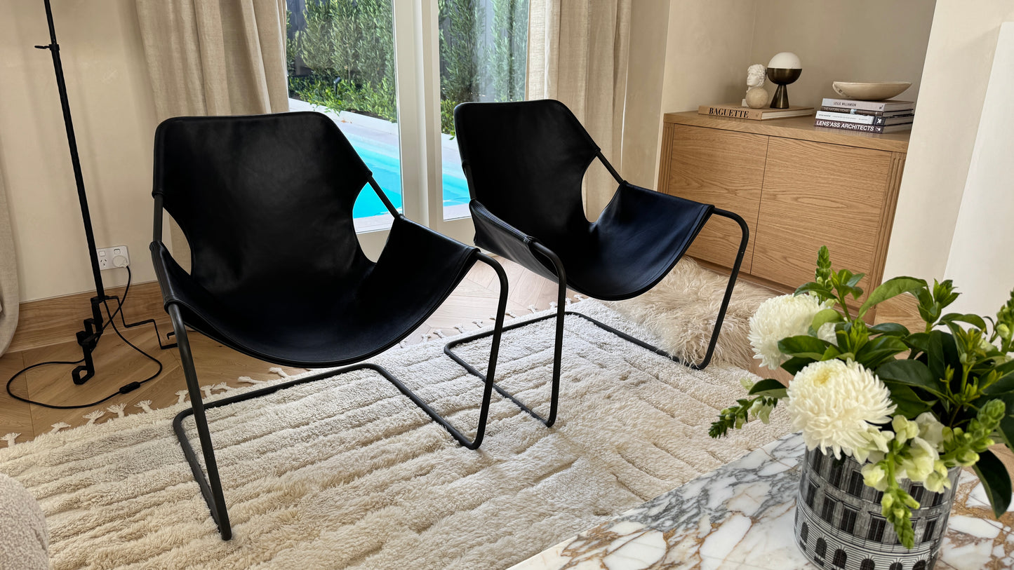 Pair of Paulistano Leather Arm Chairs Objekto