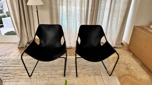 Pair of Paulistano Leather Arm Chairs Objekto