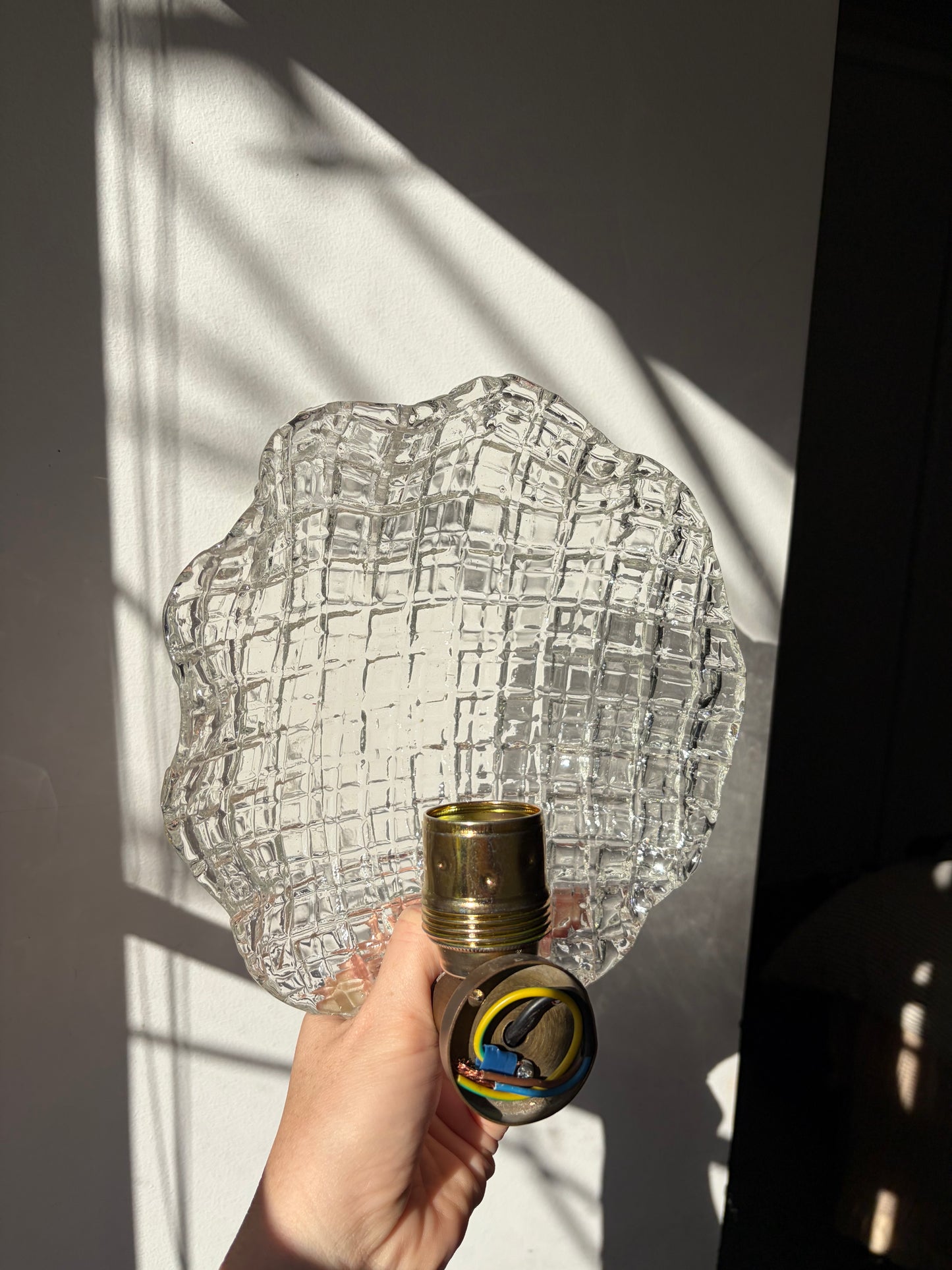 Vintage Murano Glass Flower Wall Sconce, Italy