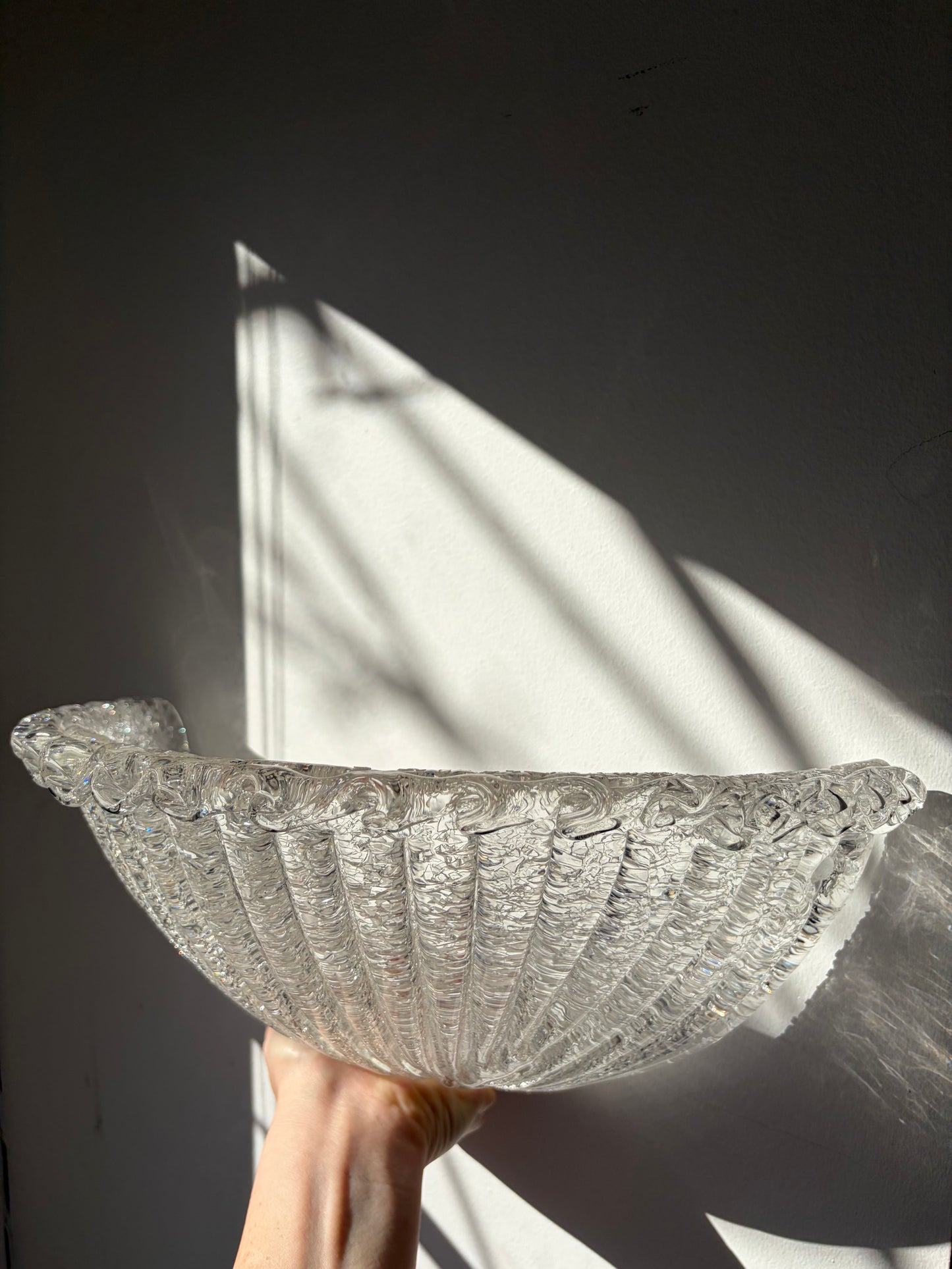 Vintage Murano Glass Shell Sconce, Italy