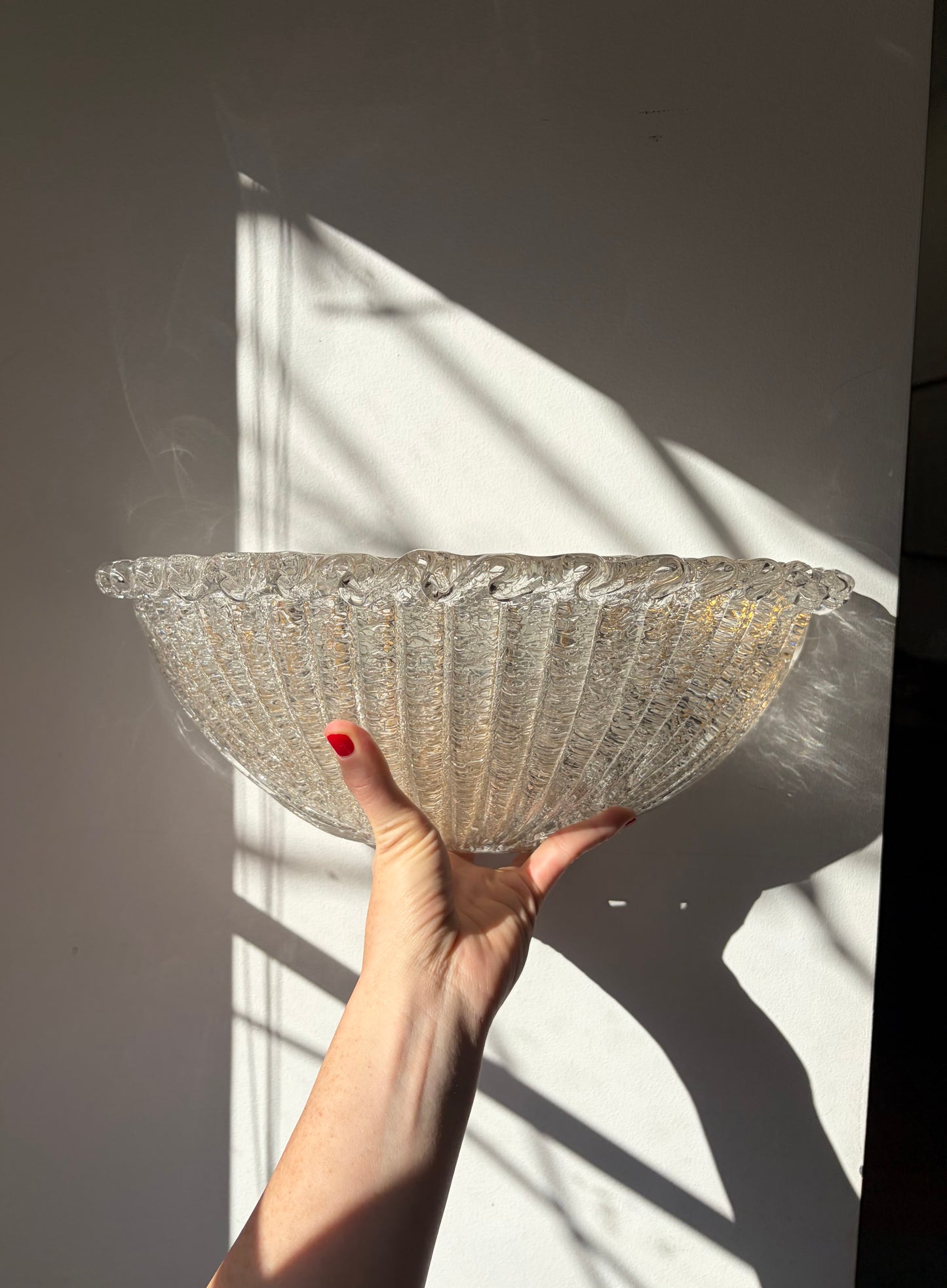 Vintage Murano Glass Shell Sconce, Italy
