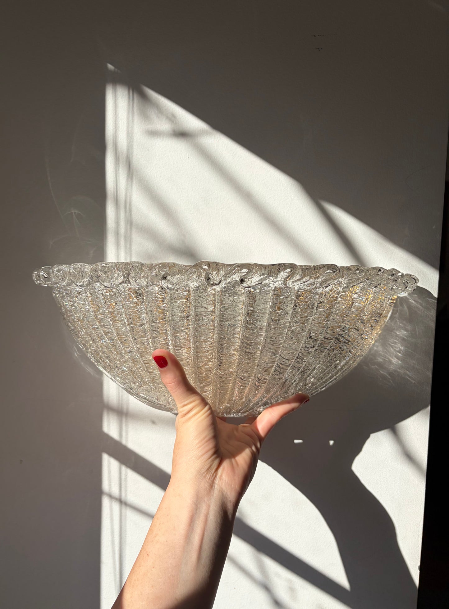 Vintage Murano Glass Shell Sconce, Italy