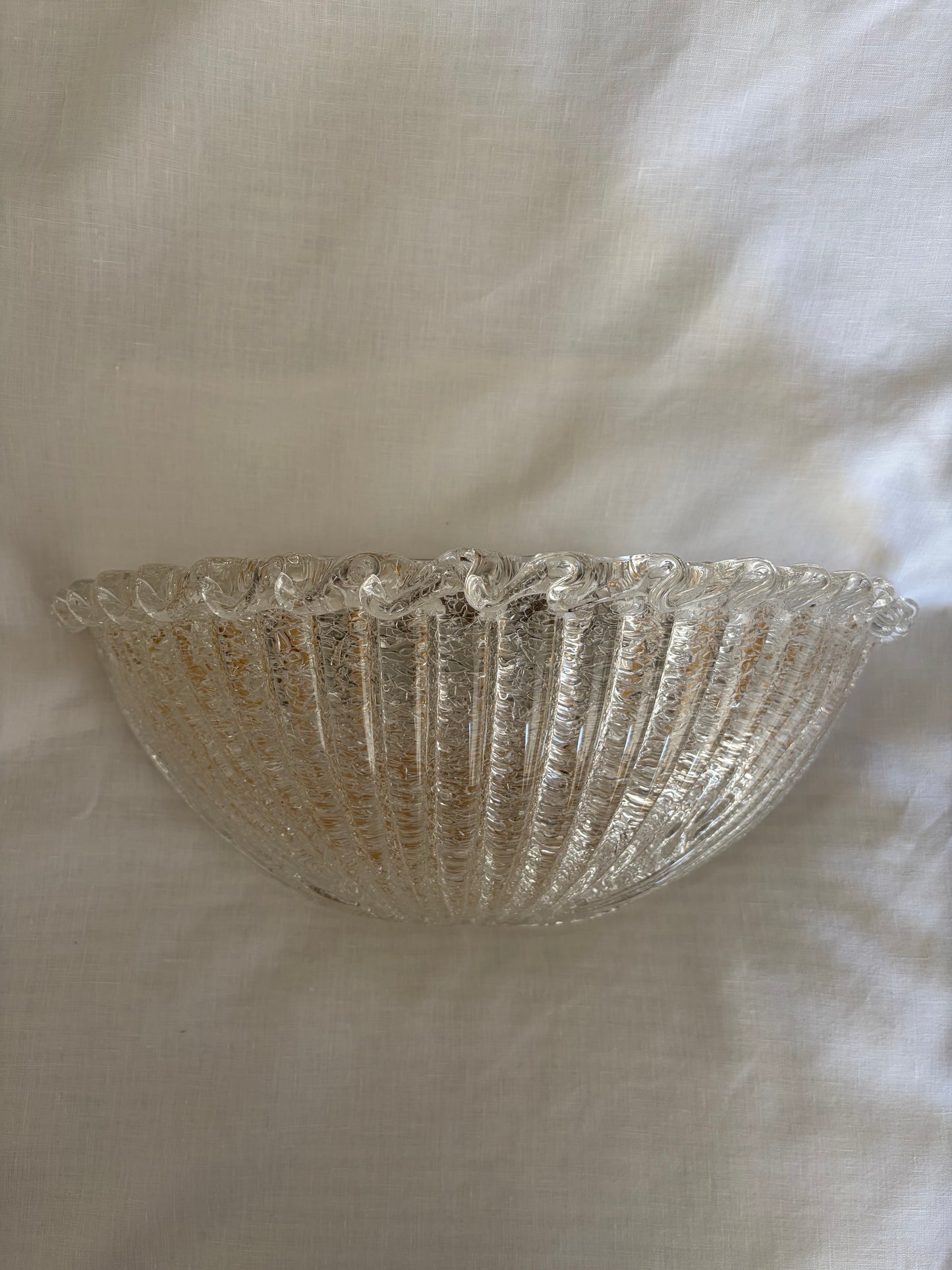 Vintage Murano Glass Shell Sconce, Italy