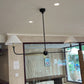 Piaf Large Linear Pendant in Aged Iron & Ebonized Oak
