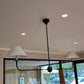 Piaf Large Linear Pendant in Aged Iron & Ebonized Oak