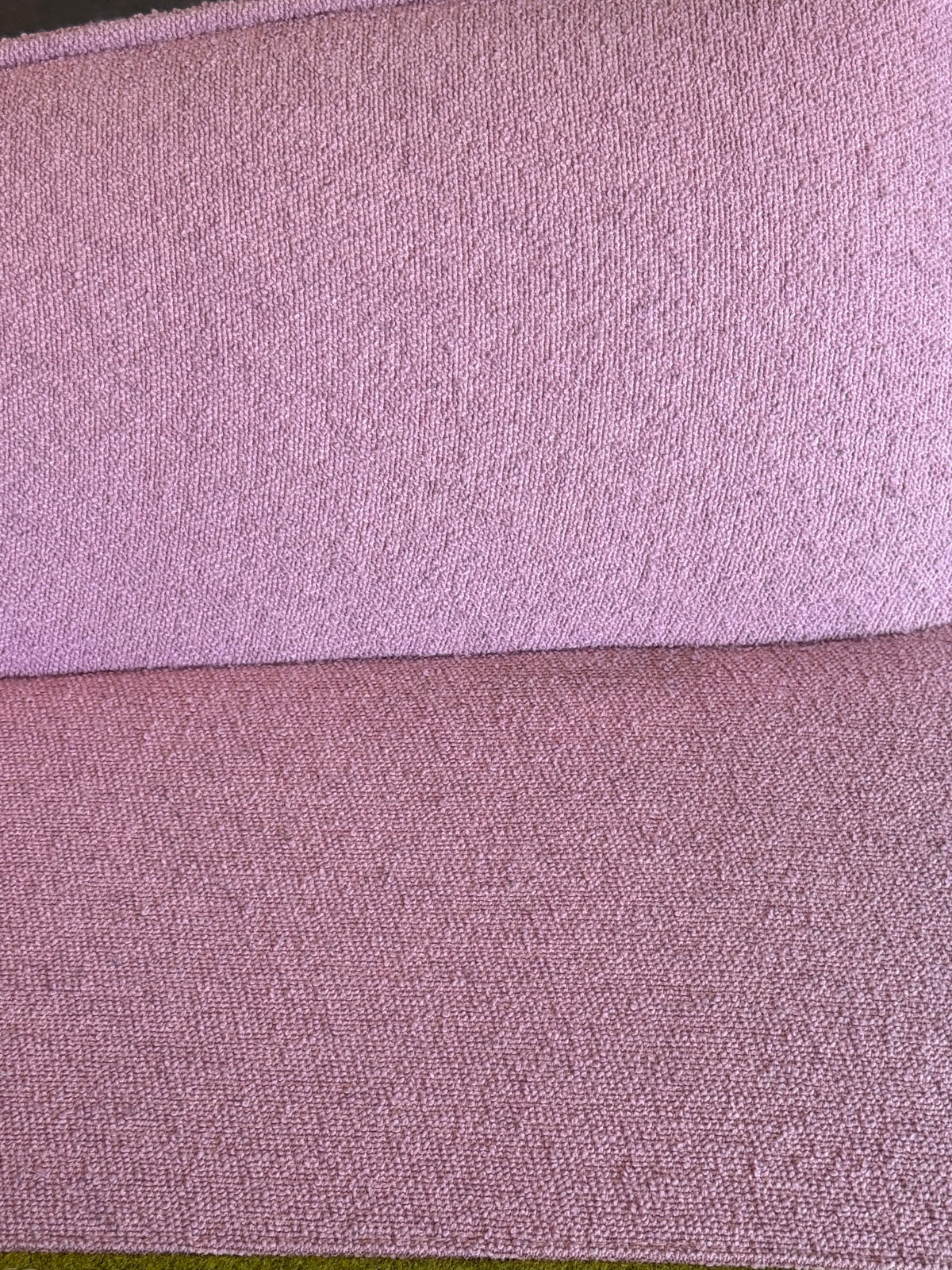 Two-Tone Bouclé Lounge Chair in Pink & Olive (2 Available)