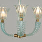 1940s Murano Barovier Chandelier in Aquamarine