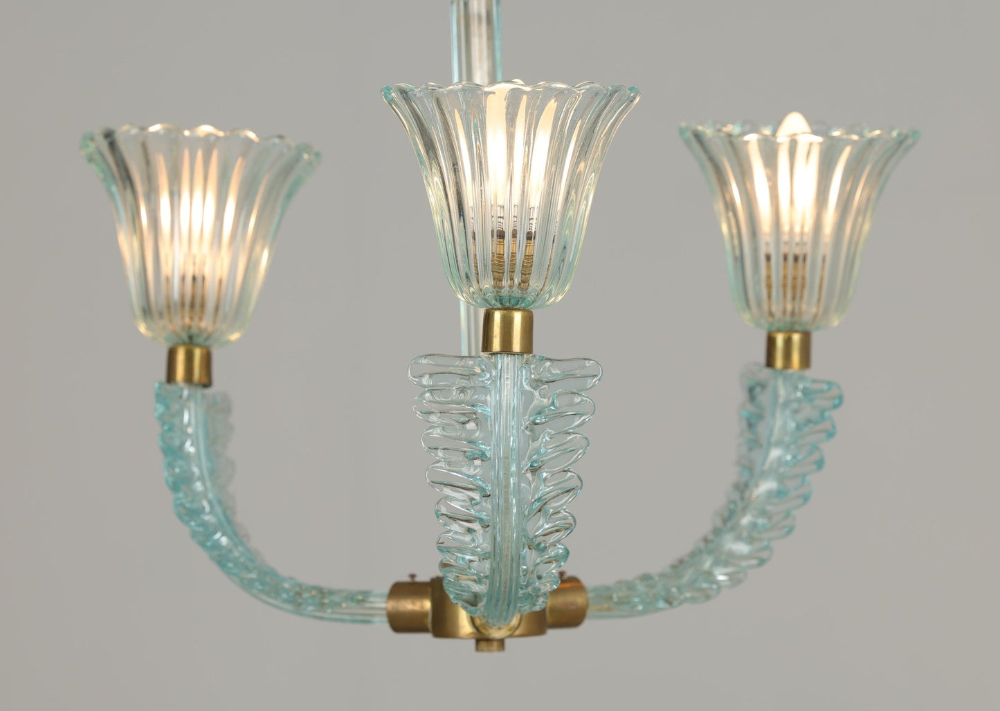 1940s Murano Barovier Chandelier in Aquamarine