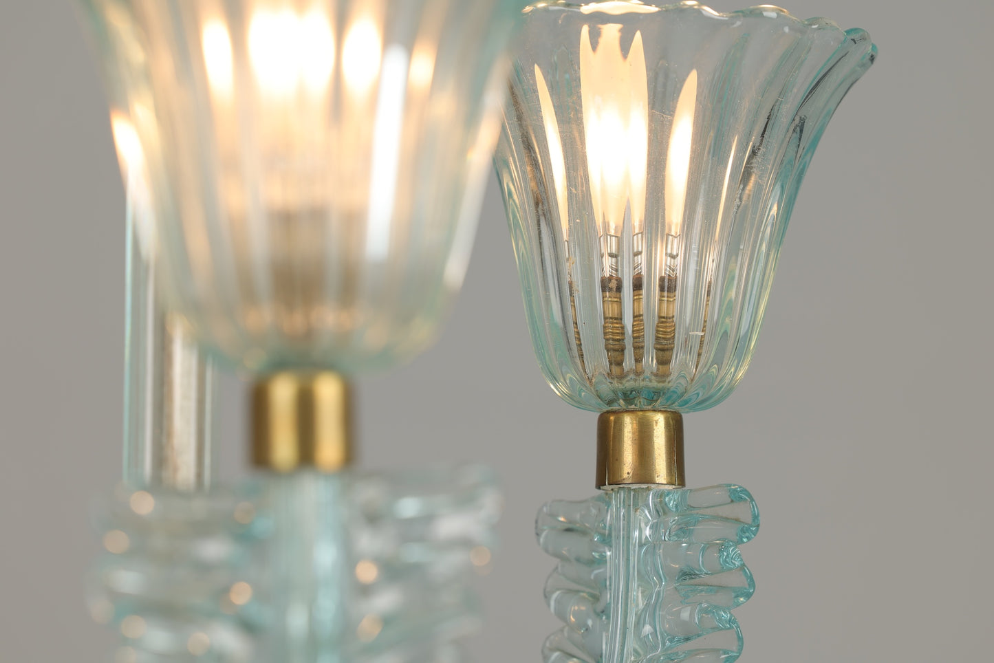 1940s Murano Barovier Chandelier in Aquamarine