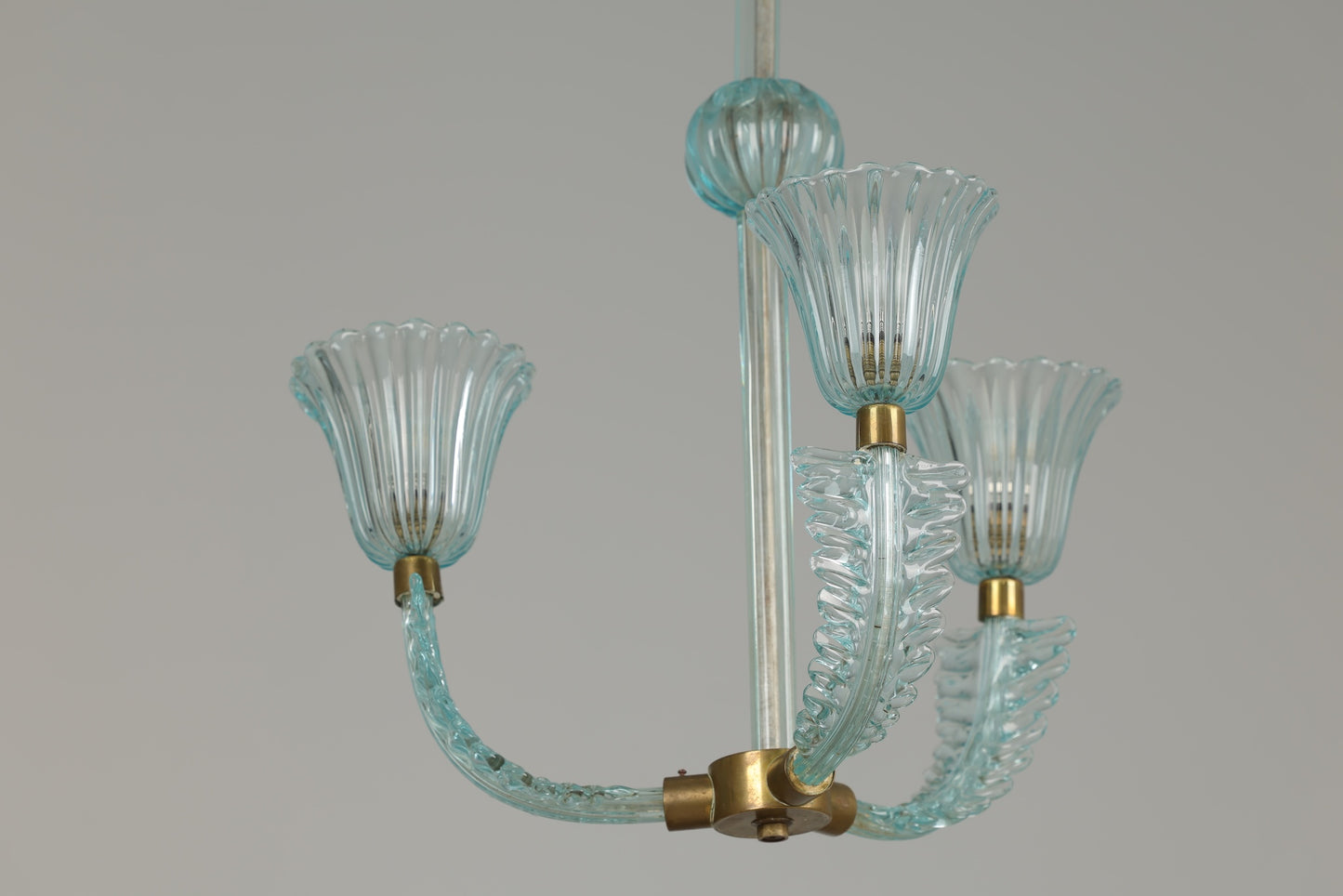 1940s Murano Barovier Chandelier in Aquamarine