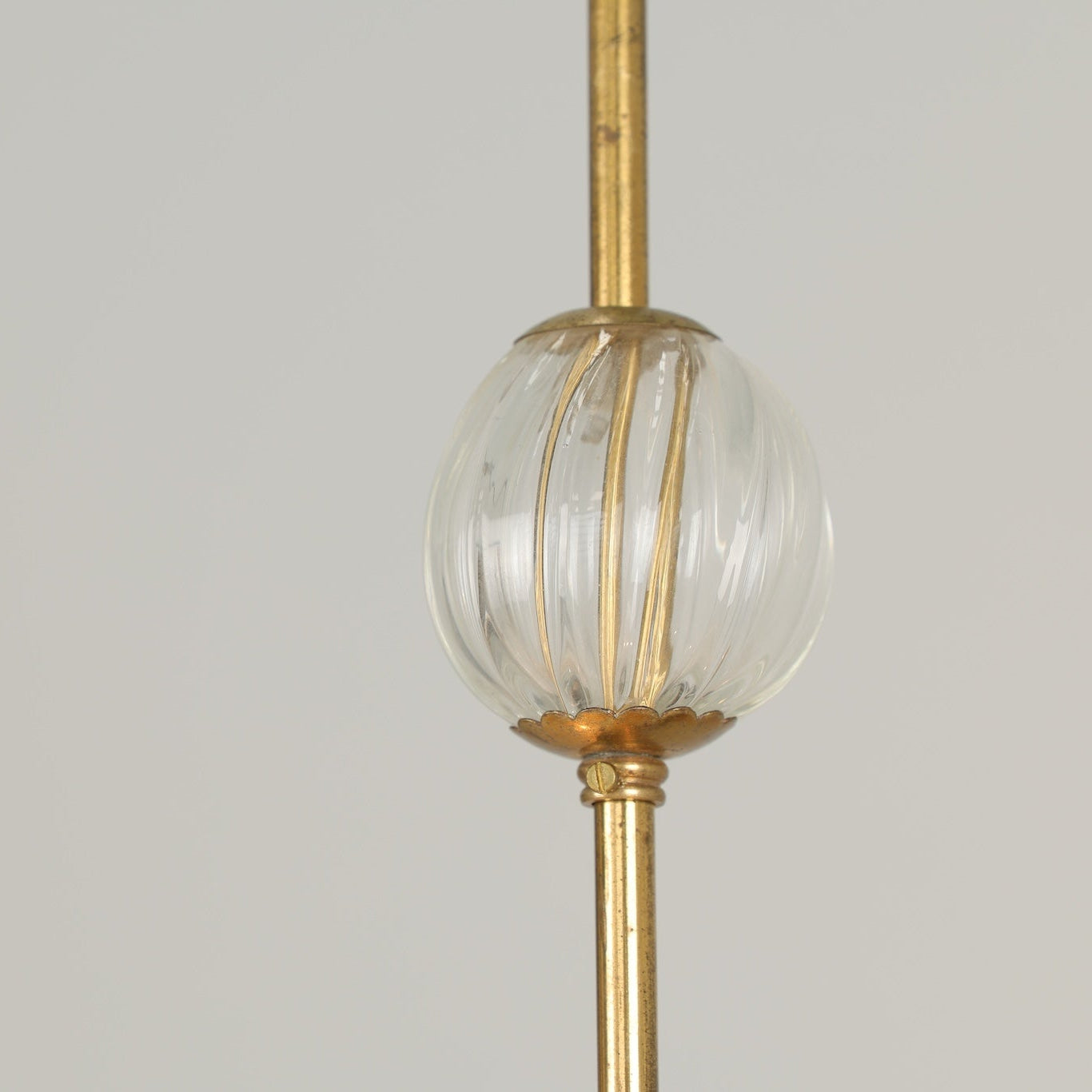 1940s Murano Glass Ceiling Pendant - Scalloped Bowl