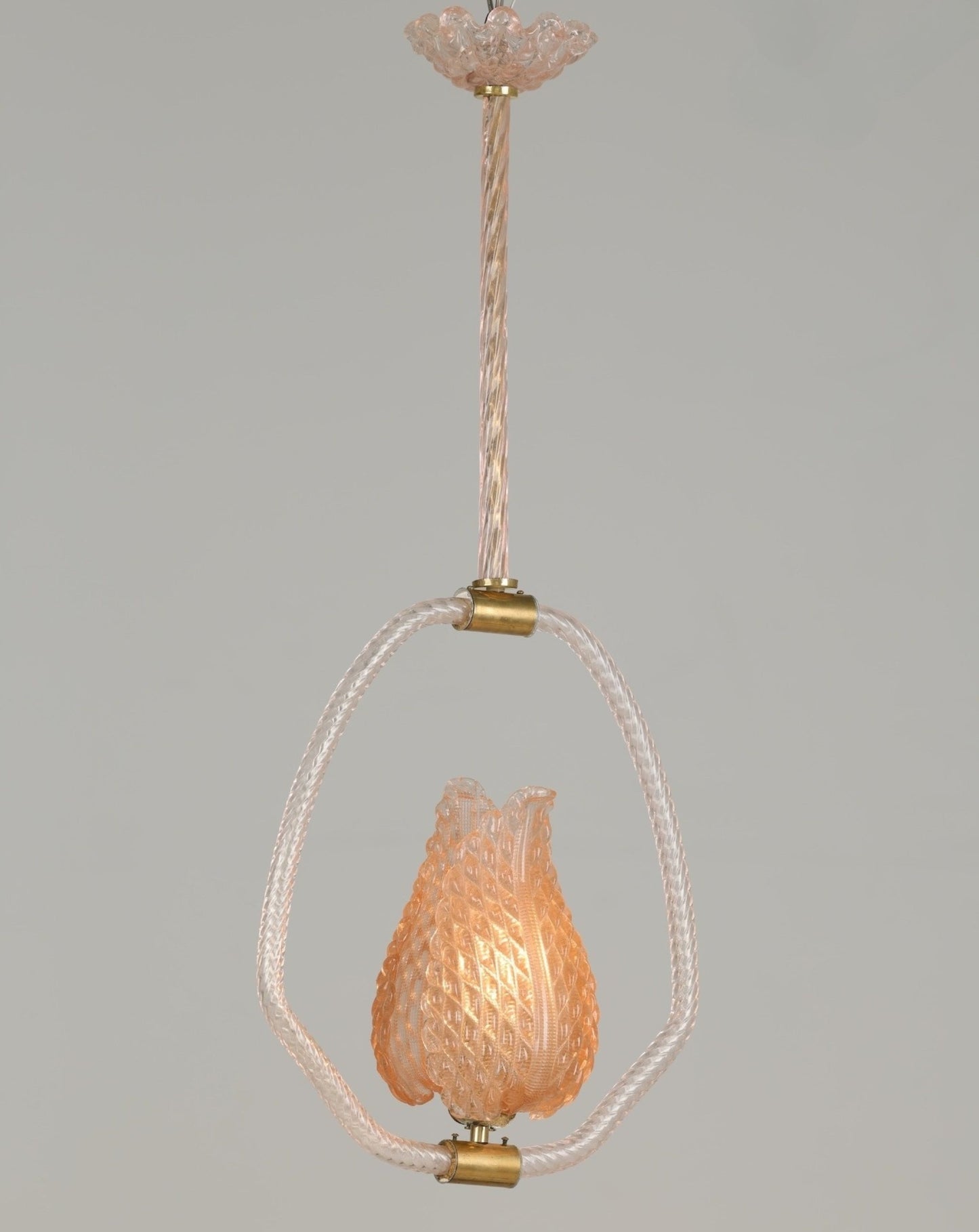 1940s Murano Barovier Ceiling Pendant - Pink