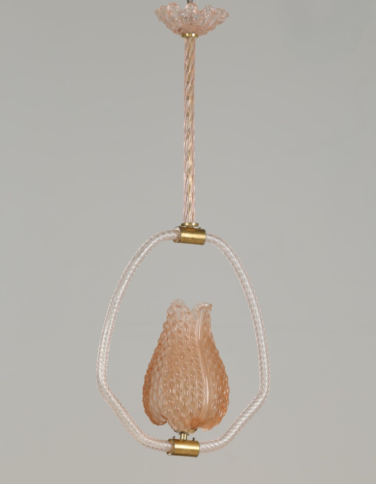 1940s Murano Barovier Ceiling Pendant - Pink