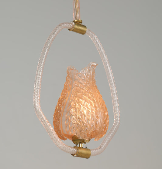 1940s Murano Barovier Ceiling Pendant - Pink