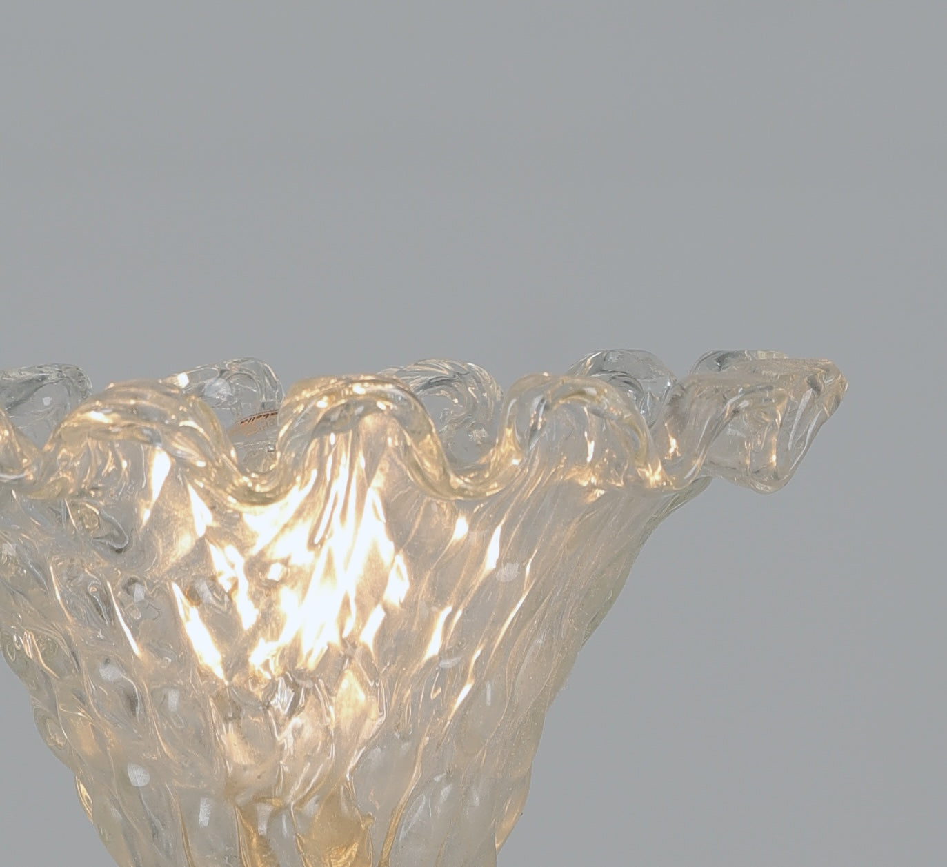 1940s Barovier Murano Glass Pendant - Frill Bowl