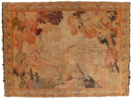 Large-Scale 1800s Sicilian Tapestry