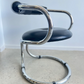 Vintage Giotto Stoppino Tubular Chrome Steel and Leather Chairs - Set of Three