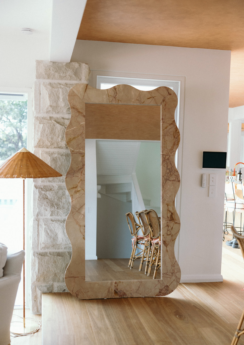 The Norma Constance Marble Floor Mirror