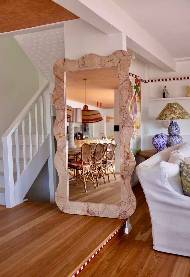 The Norma Constance Marble Floor Mirror