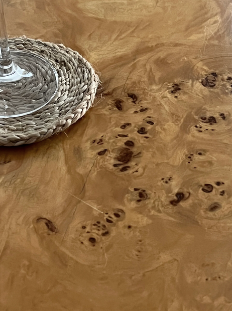 Vintage 1970's Maple Burl Desk