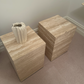 - Set of Two Custom Made Travertine Plinths