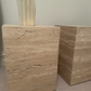 - Set of Two Custom Made Travertine Plinths