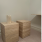 - Set of Two Custom Made Travertine Plinths
