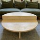 Vintage Split Level Half Moon Travertine Table