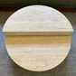 Vintage Split Level Half Moon Travertine Table