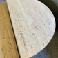 Vintage Split Level Half Moon Travertine Table