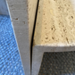 Vintage Split Level Half Moon Travertine Table