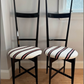 Pair of Black and White Chiavari Chairs, 1950s